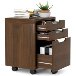 Costway 3 Drawer Rolling File Cabinet W/ Wheels Vertical Printer Stand Walnut -Furniture Sale Store GUEST 9978ed26 1b3f 4622 8eee 5abfee227c00