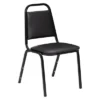 Set Of 2 Vinyl Padded Stack Chairs With Seat And Frame Black - Hampden Furnishings