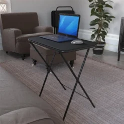 5pc Multi-Purpose Folding TV Tray Set Vinyl Top Black - Room & Joy -Furniture Sale Store GUEST 9a6cedc4 e948 48c5 9112 e467f77501d1