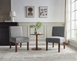 Carl Armless Fabric Upholstered Accent Chair Set Of 2 With Round Wood Side Table Slipper Chairs Sets-Maison Boucle 19 Carl Armless Fabric Upholstered Accent Chair Set Of 2 With Round Wood Side Table Slipper Chairs Sets-Maison Boucle -Furniture Sale Store GUEST 9a763095 c9ed 415c 9094 9c1c1a5604e8