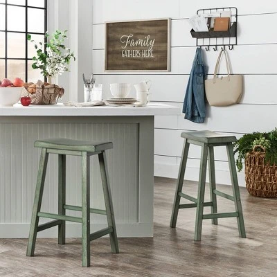 Set Of 2 29" Chimney Hill Saddle Barstools - Inspire Q 1 Set Of 2 29" Chimney Hill Saddle Barstools - Inspire Q