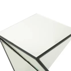 Amiel Geometrical Mirrored Side Table Silver - Christopher Knight Home -Furniture Sale Store GUEST 9adec995 c261 46d8 9000 7af0fa1821d6