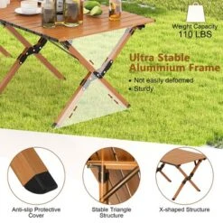 Costway Folding Aluminum Camping Table With Carry Bag Roll-Up Picnic Table With Wood Grain 12 Costway Folding Aluminum Camping Table With Carry Bag Roll-Up Picnic Table With Wood Grain -Furniture Sale Store GUEST 9aef903b 30af 4683 8258 4b7eba288946