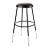 2pk 25"-33" Adjustable Heavy Duty Vinyl Padded Steel Barstool Black - Hampden Furnishings