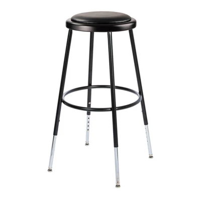 2pk 25"-33" Adjustable Heavy Duty Vinyl Padded Steel Barstool Black - Hampden Furnishings 1 2pk 25"-33" Adjustable Heavy Duty Vinyl Padded Steel Barstool Black - Hampden Furnishings