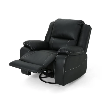 Malic Classic Tufted PU Leather Swivel Recliner - Christopher Knight Home 2 Malic Classic Tufted PU Leather Swivel Recliner - Christopher Knight Home - Image 2