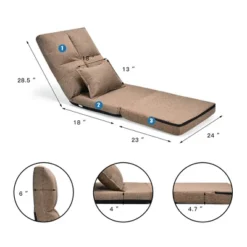 Costway Fold Down Chair Flip Out Lounger Convertible Sleeper Couch Futon Bed W/ Pillow -Furniture Sale Store GUEST 9c7eee78 d6db 4bfb b806 774e05b76879
