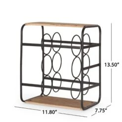 Rauser Modern Industrial 6 Bottle Tabletop Wine Rack Natural/Black - Christopher Knight Home -Furniture Sale Store GUEST 9cabe4cf a38e 46ee 9f50 6c38d9c842fe
