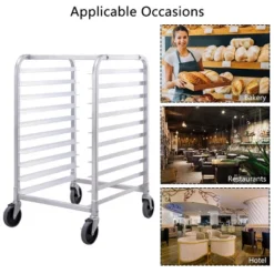 Costway 10 Sheet Aluminum Bakery Rack Silver Commercial Cookie Bun Pan Kitchen W/Wheel 12 Costway 10 Sheet Aluminum Bakery Rack Silver Commercial Cookie Bun Pan Kitchen W/Wheel -Furniture Sale Store GUEST 9d7c1098 ba01 4da5 9fc0 653f51aeeb17