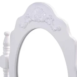 Tangkula White Vanity Mirror Wood Makeup Dressing Table Stool Set White (Mirror, 3 Drawers, Stool) 7 Tangkula White Vanity Mirror Wood Makeup Dressing Table Stool Set White (Mirror, 3 Drawers, Stool) -Furniture Sale Store GUEST 9e2cf659 82df 45f5 9086 2fce07d242de