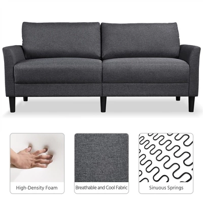 Yaheetech Modern Loveseat Sofa Couch 2-Seater Linen Fabric Upholstery Sofa Couch-Gray 4 Yaheetech Modern Loveseat Sofa Couch 2-Seater Linen Fabric Upholstery Sofa Couch-Gray - Image 4