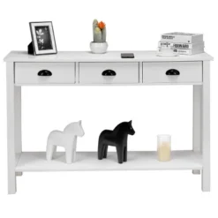 Costway 47" Console Table Hall Table Side Desk Accent Table Drawers Shelf Entryway White 15 Costway 47" Console Table Hall Table Side Desk Accent Table Drawers Shelf Entryway White -Furniture Sale Store GUEST 9fecbe3e eeae 4f67 9331 6866a2a988fa