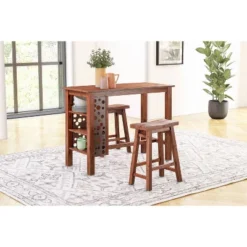 3pc Rectangular Brittany Bar Height Dining Set Wire Brushed Finish Chestnut - Boraam -Furniture Sale Store GUEST a0813be6 af04 4fbd bd7f bf3739fef04b