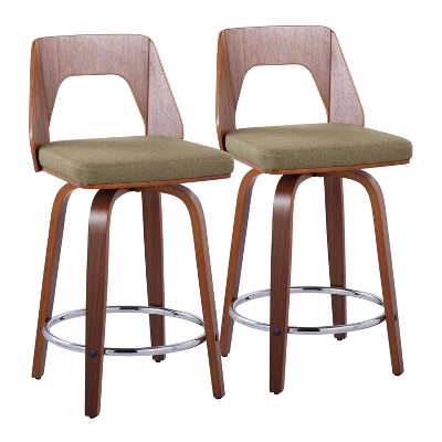 Set Of 2 Trilogy Upholstered Counter Height Barstools - Lumisource 9 Set Of 2 Trilogy Upholstered Counter Height Barstools - Lumisource - Image 9