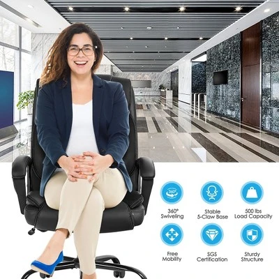 Costway Big & Tall 500lb Massage Office Chair E Xecutive PU Leather Computer Desk Chair 7 Costway Big & Tall 500lb Massage Office Chair E Xecutive PU Leather Computer Desk Chair - Image 7