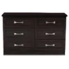 Colburn Modern And Contemporary 6 Drawer Wood Storage Dresser Dark Brown Finish - Baxton Studio