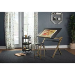 2pc Stellar Drawing Table With 36" Adjustable Top With Stool Set Black/Gold - Studio Designs 31 2pc Stellar Drawing Table With 36" Adjustable Top With Stool Set Black/Gold - Studio Designs -Furniture Sale Store GUEST a149dfc7 2d4b 4ebd 929c 003c88f09a60
