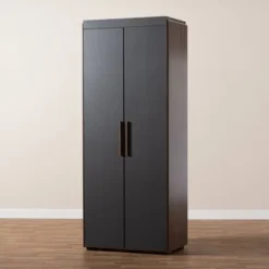 7 Shelf Wardrobe Rikke Two-Tone Wood Storage Cabinet Brown - Baxton Studio -Furniture Sale Store GUEST a1d5995f 3682 432a bd24 be93f11212a6