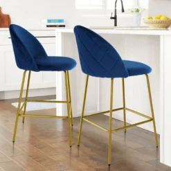 25" Nano Full Back Upholstered Counter Stool (Set Of 2) Gold Legs-Maison Boucle 15 25" Nano Full Back Upholstered Counter Stool (Set Of 2) Gold Legs-Maison Boucle -Furniture Sale Store GUEST a2b8127b 45f2 43c1 b9b9 c5d5a23d25da