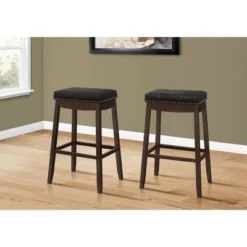 2pk 29" Upholstered Bar Height Nailhead Trim Barstools - EveryRoom