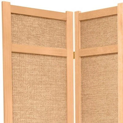 6 Ft. Tall Jute Shoji Screen - Natural (6 Panels) 2 6 Ft. Tall Jute Shoji Screen - Natural (6 Panels) - Image 2