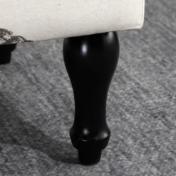 HOMCOM Linen-Touch Upholstered Fabric Ottoman Bench Bed Stool For Bedroom, Entryway, Living Room -Furniture Sale Store GUEST a4aa74ba f835 481f b861 bc2311364156