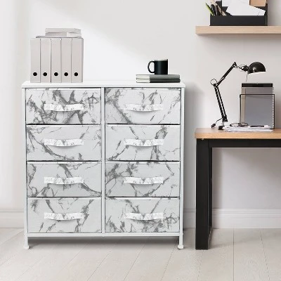 Sorbus Drawer Fabric Dresser White/Gray 2 Sorbus Drawer Fabric Dresser White/Gray - Image 2
