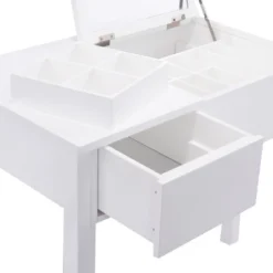 Tangkula 2 Drawers Make-up Mirror Set Vanity Dressing Table Flip-type Desktop With Stool 15 Tangkula 2 Drawers Make-up Mirror Set Vanity Dressing Table Flip-type Desktop With Stool -Furniture Sale Store GUEST a5bd7c99 8f8b 428c aa08 68b341078334