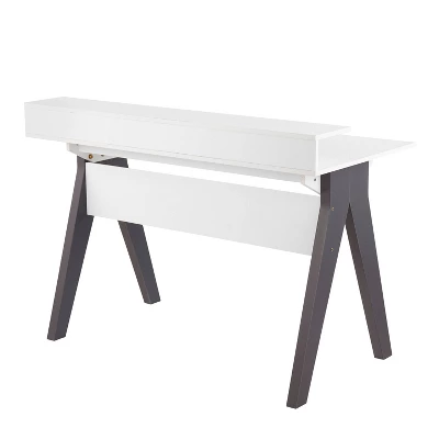 Wishbone Contemporary Computer Desk Wood Gray/White - LumiSource 2 Wishbone Contemporary Computer Desk Wood Gray/White - LumiSource - Image 2