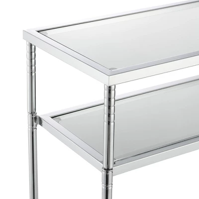 Tudor Console Table With Shelf Clear Glass/Chrome - Breighton Home 4 Tudor Console Table With Shelf Clear Glass/Chrome - Breighton Home - Image 4