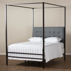 Queen Eleanor Vintage Industrial Finished Metal Canopy Bed Black - Baxton Studio 12 Queen Eleanor Vintage Industrial Finished Metal Canopy Bed Black - Baxton Studio -Furniture Sale Store GUEST a6e1c624 de63 45e7 b9c9 3491eea064c7