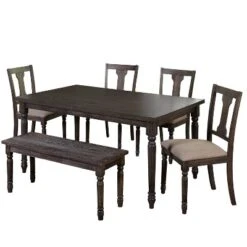 6pc Burntwood Dining Set With Bench - Buylateral 18 6pc Burntwood Dining Set With Bench - Buylateral -Furniture Sale Store GUEST a7533b3f 641d 4ea7 a901 85eea0f0acd2