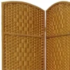 7 Ft. Tall Diamond Weave Room Divider - Light Beige (6 Panels)