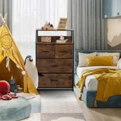 Costway 4 Drawer Dresser Tall Wide Storage Organizer Unit W/ Wooden Top Fabric Bins 12 Costway 4 Drawer Dresser Tall Wide Storage Organizer Unit W/ Wooden Top Fabric Bins -Furniture Sale Store GUEST a8a82837 10ab 4c50 ac38 d04bd35dd918