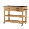 Coastal Wood Kitchen Cart Brown - Olivia & May