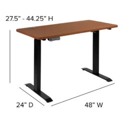 Flash Furniture 48"W X 24"D Electric Height Adjustable Standing Desk With Mesh Swivel Ergonomic Task Office Chair -Furniture Sale Store GUEST aae78100 7da3 4650 acf5 ca355a87de95
