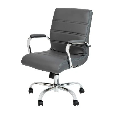 Emma And Oliver Mid-Back Executive Swivel Office Chair With Metal Frame And Arms 17 Emma And Oliver Mid-Back Executive Swivel Office Chair With Metal Frame And Arms - Image 17
