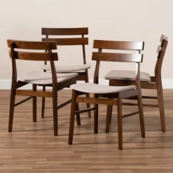 Set Of 4 Devlin Upholstered Wood Dining Chairs - Baxton Studio -Furniture Sale Store GUEST ab2dbcb8 dd06 43d7 bfb2 2bc5b8f0adb2