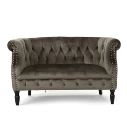 Milani Scroll Arm Loveseat - Christopher Knight Home -Furniture Sale Store GUEST ab9c5ec1 c3da 4416 b5cd 54f9e30d3fc1