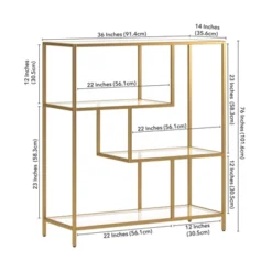 40" Tall Brass Finish Bookcase - Henn&Hart -Furniture Sale Store GUEST abb95b85 199a 49e2 a42f 9c42453dd6c5
