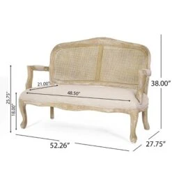 Saley French Country Wood And Cane Loveseat - Christopher Knight Home -Furniture Sale Store GUEST acb3efc9 3161 4272 9f2c 08452f5ba986