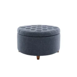 Large Round Tufted Storage Ottoman With Lift Off Lid - WOVENBYRD -Furniture Sale Store GUEST acc851db 4f04 4ff0 a589 8a0cb270835b
