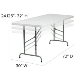 Flash Furniture 6-Foot Height Adjustable Granite White Plastic Folding Table -Furniture Sale Store GUEST ad82a603 a0c5 4a80 b91c 397c7dec627b