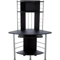 HOMCOM 62" Arch Corner Computer Desk With Printer Hutch And Storage Shelf -Furniture Sale Store GUEST ade9159c 40f2 42c2 b792 27928d03eec0