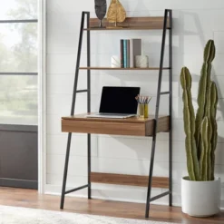 3pc Denton Ladder Desk And Shelf Walnut/Black - Buylateral -Furniture Sale Store GUEST aeb7134a 84b9 4fbb ada4 922c6f3e8ba0