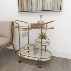 Contemporary Iron Bar Cart Gold - Olivia & May 26 Contemporary Iron Bar Cart Gold - Olivia & May -Furniture Sale Store GUEST af4c2b0a f372 4d8c a260 164f7d5a3554