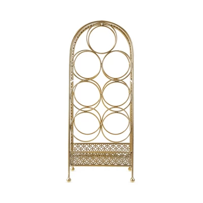 Twine Trellis Wine Rack, Holds 7 Bottles, Gold Countertop Wine Storage, Cast Iron 3 Twine Trellis Wine Rack, Holds 7 Bottles, Gold Countertop Wine Storage, Cast Iron - Image 3