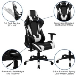 Flash Furniture Gaming Desk And Reclining Gaming Chair Set With Cup Holder, Headphone Hook & 2 Wire Management Holes -Furniture Sale Store GUEST af97460e 5506 4f72 9d74 a85b749ecc9a