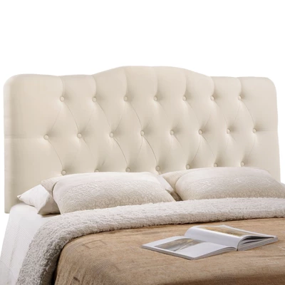 Annabel King Upholstered Fabric Headboard Ivory - Modway 2 Annabel King Upholstered Fabric Headboard Ivory - Modway - Image 2