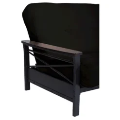 Nadia Metal Futon Frame With Wood Armrest - Room & Joy